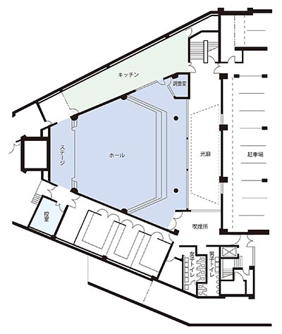 地下ホールの平面図